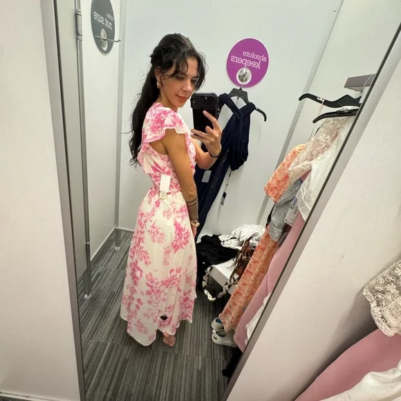 Eliza J Pink Floral High Low Dress - Picture 4 of 5